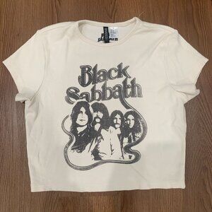Juniors Divided Black Sabbath Crop Top Size Medium